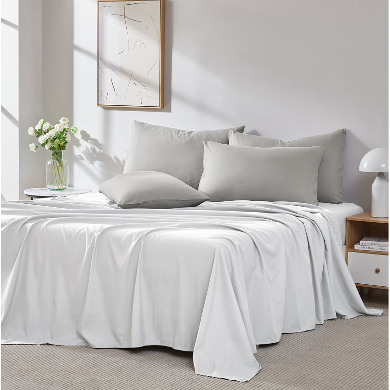 Deux taies d'oreiller en microfibre Eldon par Southshore Fine Linens, Taie d'oreiller taille très grand, Gris acier