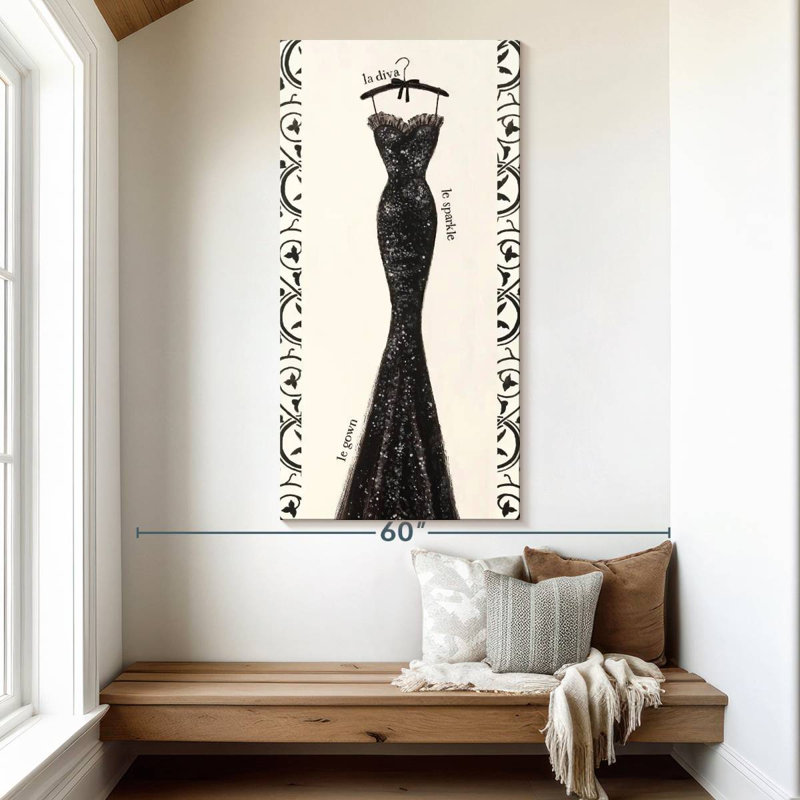 Couture Noir Original I, H 54 po x l 27 po