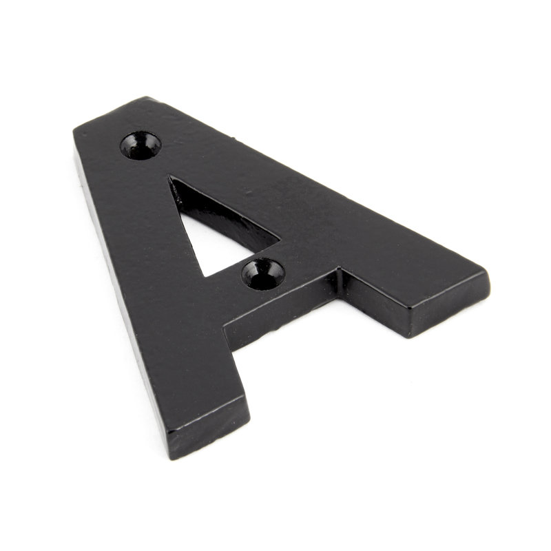 7.8cm H Metal House Letter, Black, A