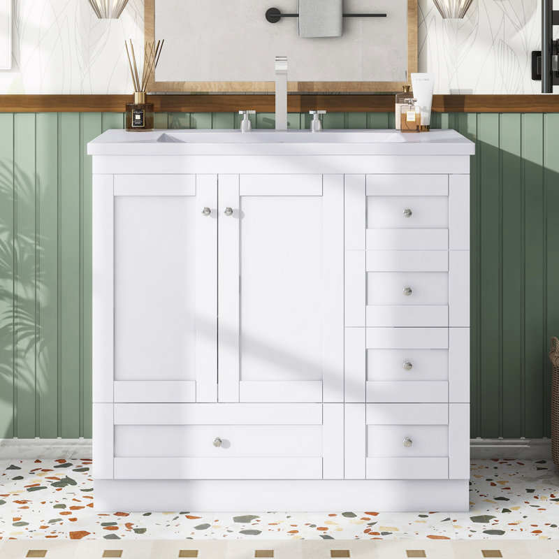 Ensemble de meuble-lavabo simple 36 po Meranda, Blanc