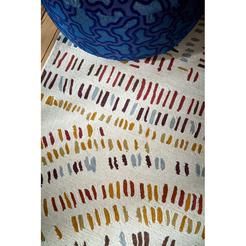 Frescoes Handmade Wool Abstract Area Rug, Rectangle 8'2 x 11'6