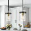 Suspension Levona 1 - Grande lumière pour îlot de cuisine avec abat-jour en verre martelé transparent (paquet de 2)-610718868