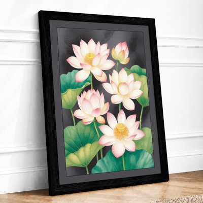 Lotus in Bloom Botanical - Framed Print