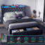 Oneita Upholstered LED Bed Frame With Storage Headboard Charging Station 2 Drawers Grey-1308610276