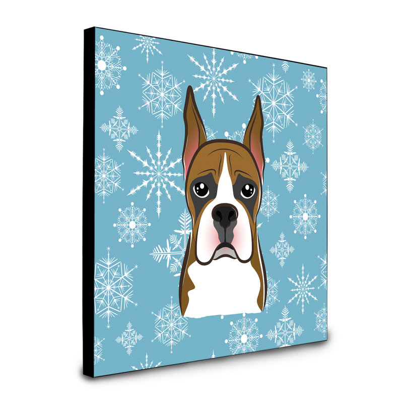 Panneau mural d’art flocon de neige Loula, Boxer brun