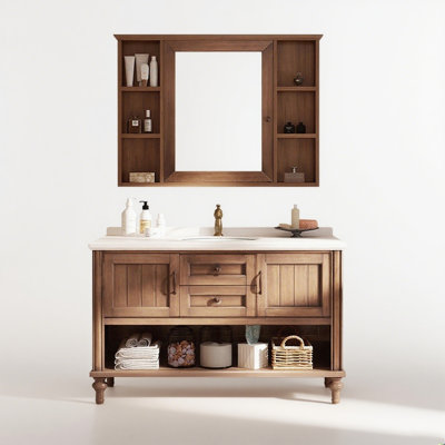 Meuble-lavabo en chêne American Country Style