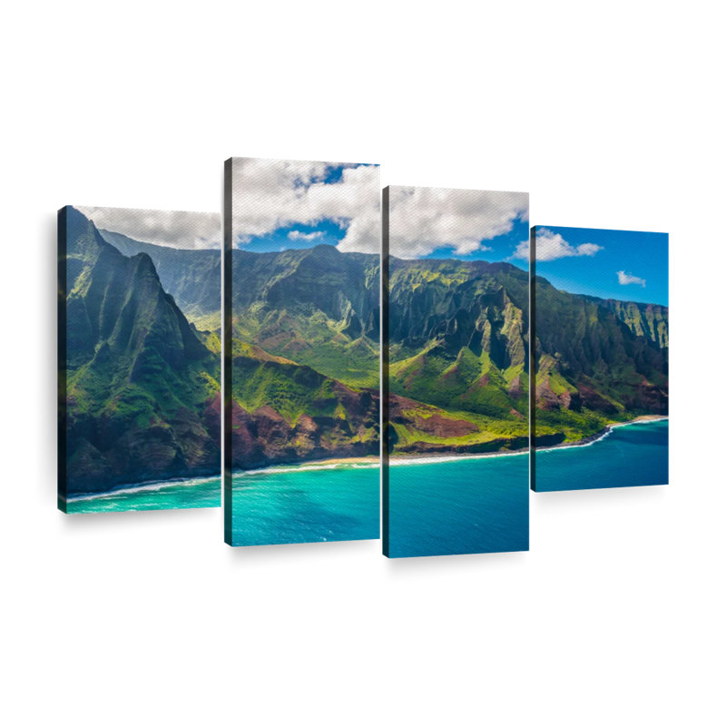 Kauai Wall Art Multi Piece Canvas Print, H 42 po x l 68 po x P 1,25 po