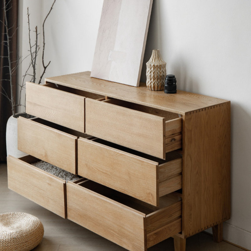 Commode d'appoint avec rangement en bois de gland blanc