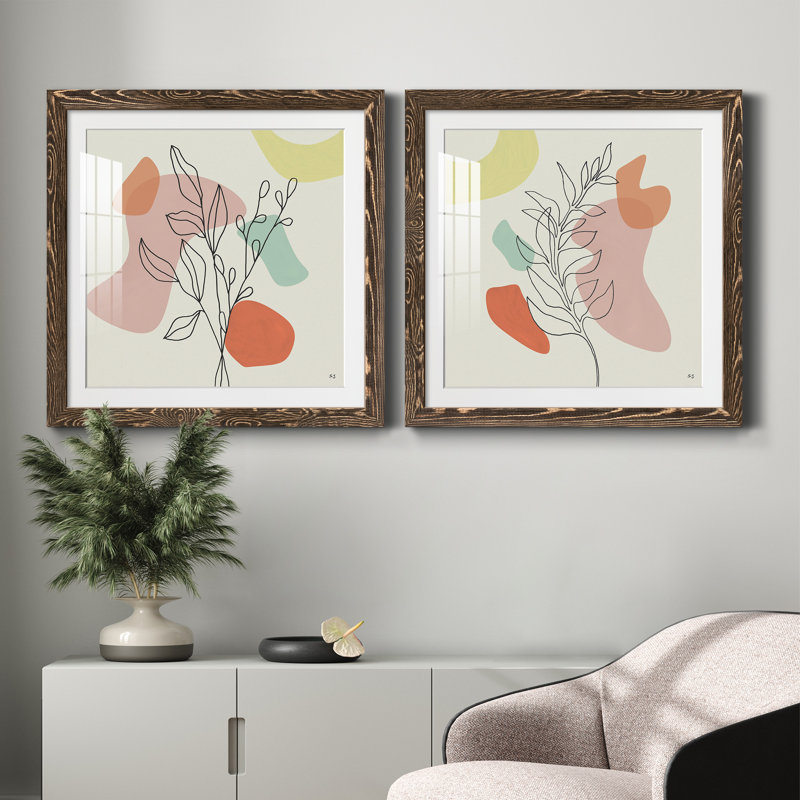 «Growing Strong I», ensemble de 2 cadres photo, Encadré de bois de noyer, H 27,5 po x l 55 po x P 1,5 po