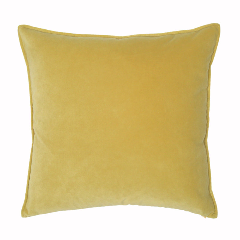 Franklin Washable Velvet Square Pillow Cover & Insert , Tumeric, 22"H x 22"W