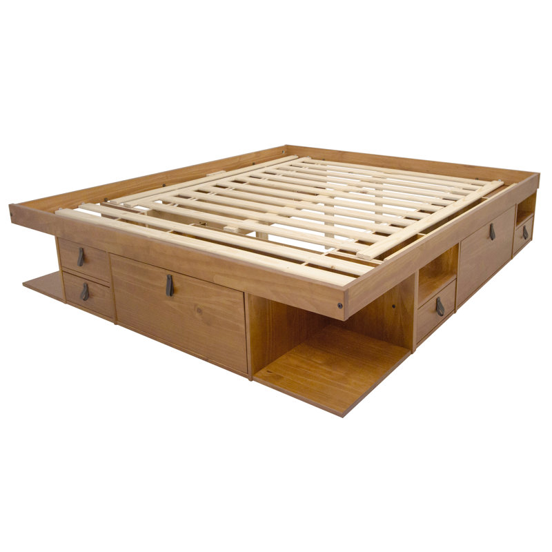 Pharr Bookcase Storage Bed, King, Oak