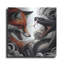  'Fox And Snake' by Rich Monet Metal Wall Art, 36" x 36"