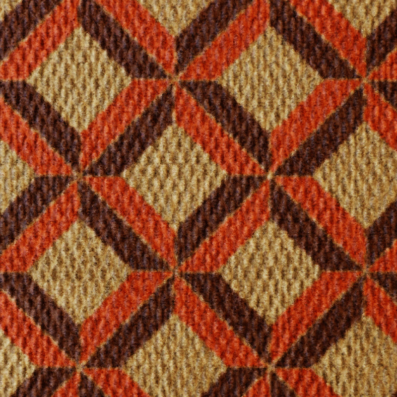 Neighburly Non-Slip Geometric Outdoor Doormat, Orange