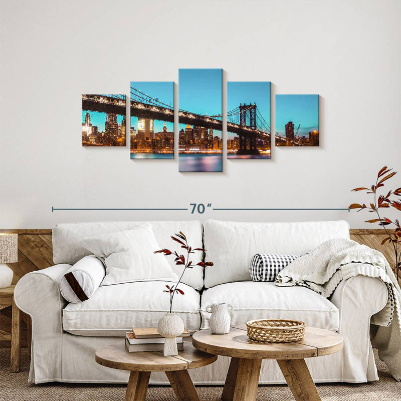 Bright Manhattan Bridge, H 24 po x l 55 po