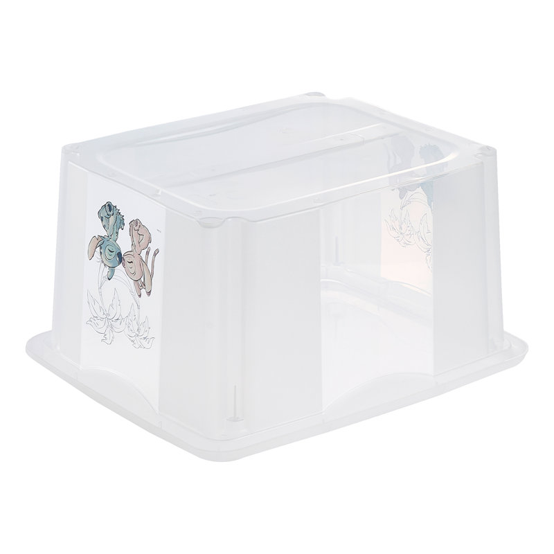 Set of 3  Stitch Turning Stacking Box with Lid - Clear, 24L