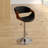 Alvin Swivel Adjustable Height Bar Stool with Pedestal Base in Faux Leather, Walnut Wood and Chrome-19477864