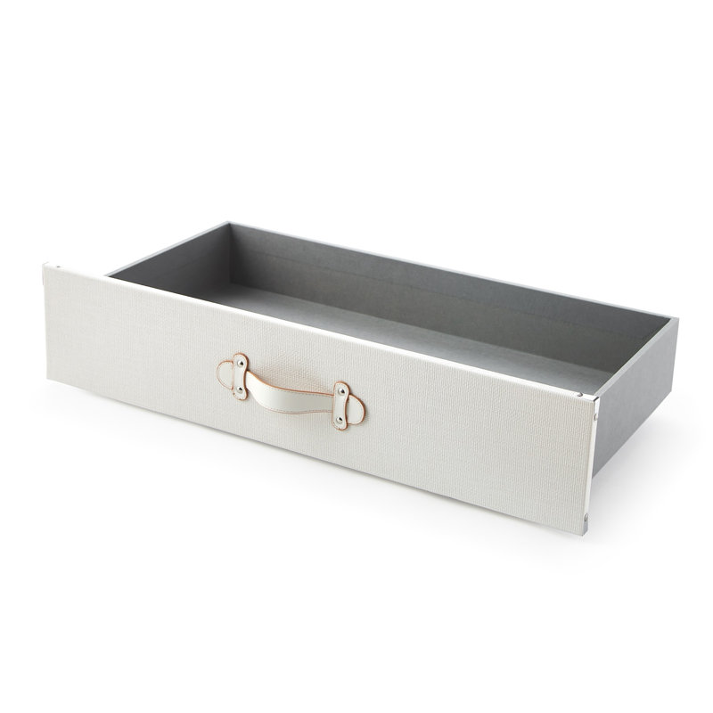 DormCo Texture Underbed Storage Bin with Wheels, White Weave