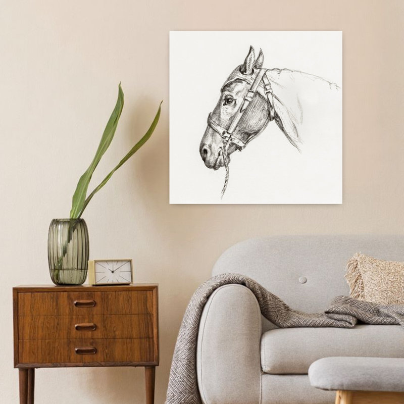 Tête de cheval, art mural rétro rétro, H 24 po x l 24 po