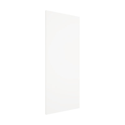 Porte de grange coulissante à panneau affleurant 36 po x 84 po, porte coulissante en composite à noyau solide apprêté blanc avec boîte de quincaillerie en alliage d'aluminium à faible dégagement