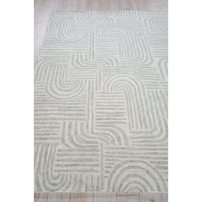 Exquisite Rugs Juno Handmade Hand-Tufted New Zealand Wool On Canvas Gray/Ivory Area Rug