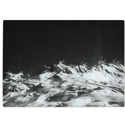 Tempered Glass Snow Covered Mountains Chopping Board