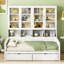 Lit de jour simple avec éclairage extérieur en bois blanc et éclairage rétro-éclairé à DEL-832200084-832200087