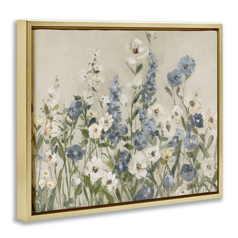 Fleurs de jardin, Cadre flottant gris lustré, H 25 po x l 31 po