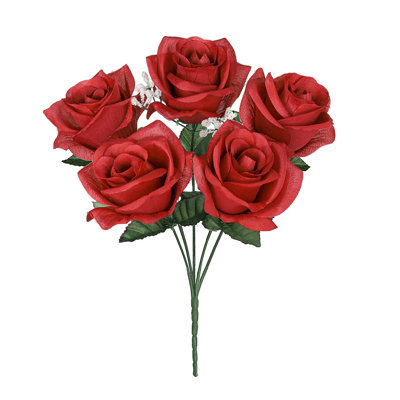 Artificial Open Rose Flower Bush