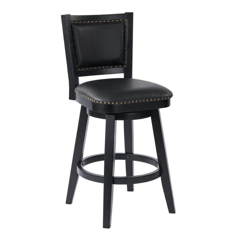 Tabouret de bar et de comptoir Angelja, Tabouret de bar (siège d'une hauteur de 30 po), Noir