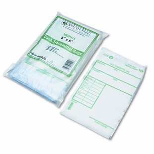 Cash Transmittal Bags w/Printed Info Block, 6 x 9, Clear, 100 bags per pack                                                  