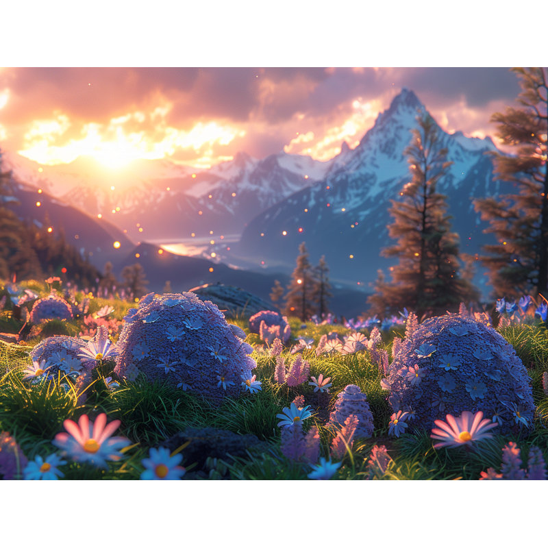 Rideaux de fenêtre de montagne, paysage, coucher de soleil, rideaux, 2 panneaux, L 20 po x L 84 po