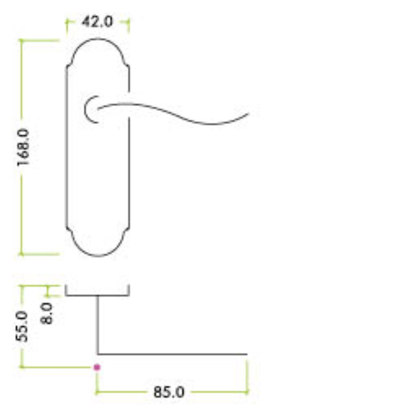 Patternsin Lock Door Handle, Electro Brass
