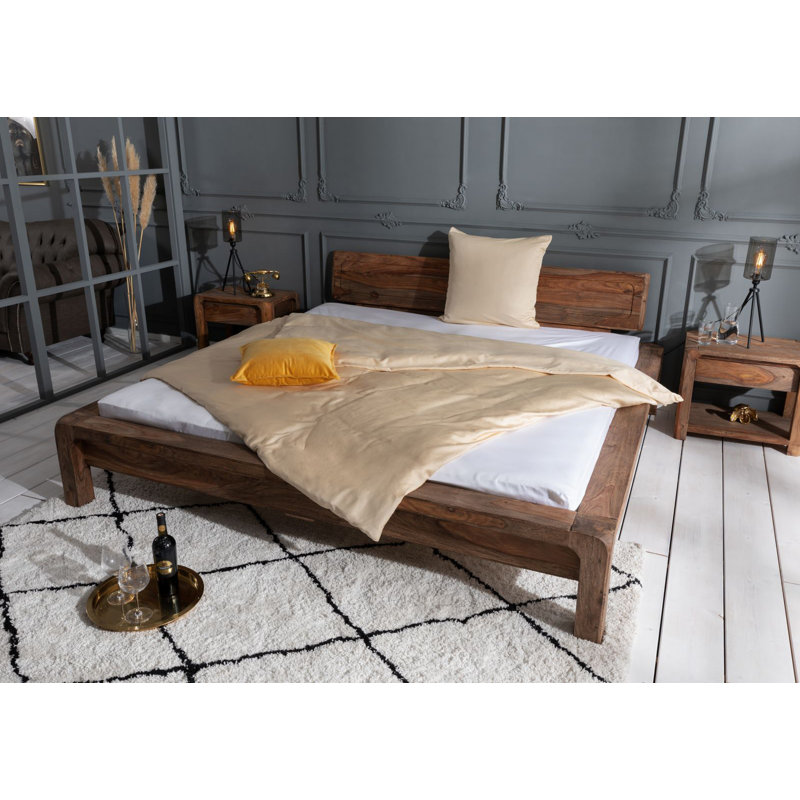 Bueno Solid Wood Bed, 180 x 200cm, Grey