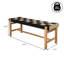 Banc intérieur / extérieur en corde tressée de style bohémien noir et beige 47 po Denis-532082079