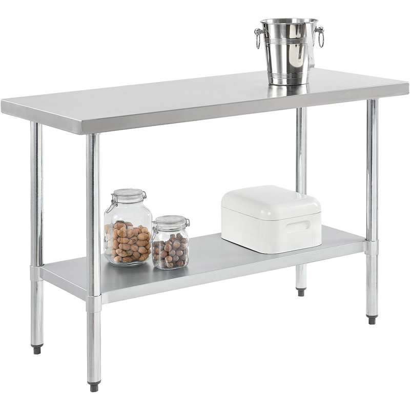 Établi avec dessus et dessous en acier inoxydable 18 Ga 430 Series, l 48 po x P 24 po
