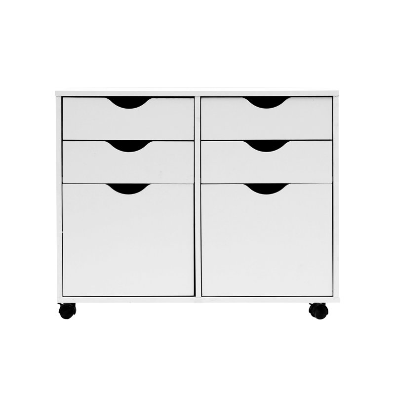 4 Drawer 31.5" Wide Decorative Filing Cabinet on Wheels, Storage Unit, for Office, Wardrobe.