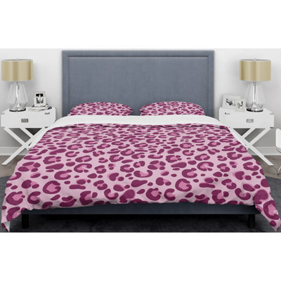Ensemble de housse de couette de style mid-century leopard