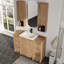 Ensemble de meuble-lavabo simple autoportant 48 po avec plateau de meuble-lavabo en résine Vowar et 12 po de rangement mural pour salle de bain-1293475474