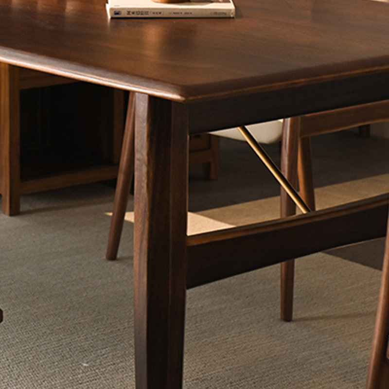 Table de salle à manger en noyer, H 29,53 po x L 86,61 po x l 35,43 po
