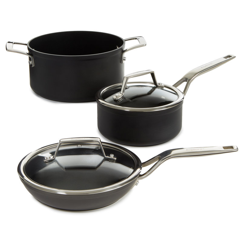 Casserole antiadhésive anodisée de 6,25 po avec couvercle en verre BergHOFF Essentials