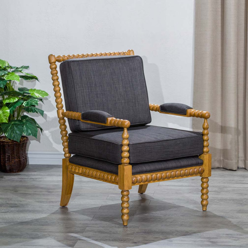 Fauteuil Spindle, chêne vieilli, gris anthracite, Gris anthracite, Chêne