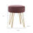 14" Velvet And Gold Round Ottoman-523256261