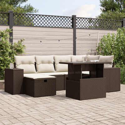 Grand canapé modulaire en rotin PE Vidaxl