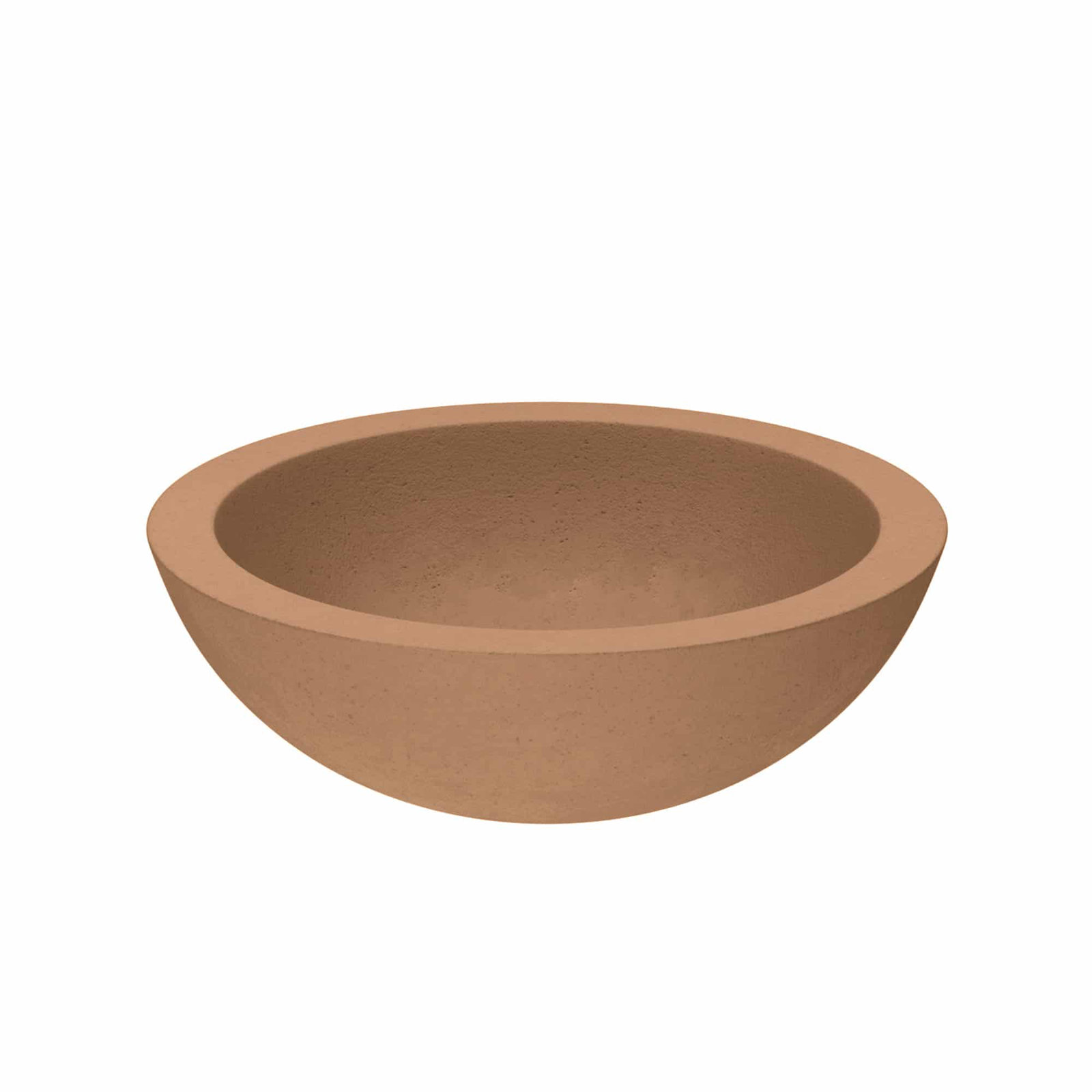 NativeStone Morro Round Concrete Vessel Sink, Terracotta