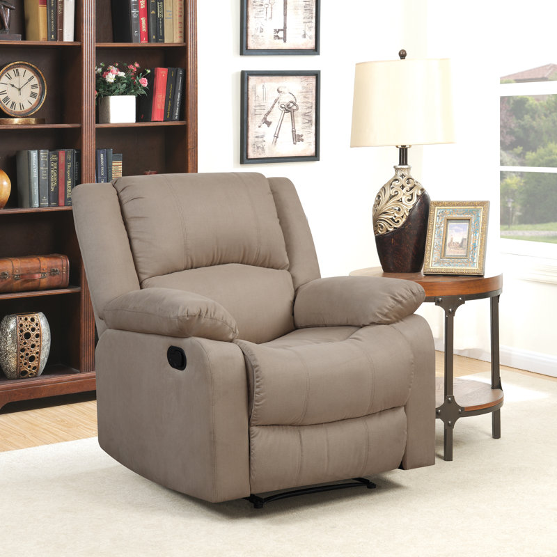 Fauteuil inclinable manuel de 37,8 po Sanie, Microfibre beige