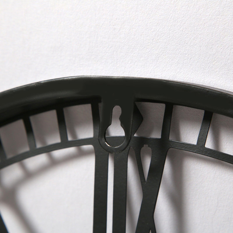 Elienor Iron Wall Clock, Black, 40cm H x 40cm W x 4cm D