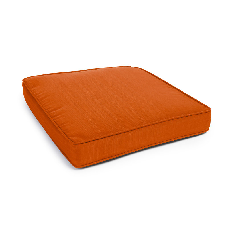Gusseted And Corded Seat Cushion With Zipper, Filled With White Virgin Polyester Fiber., Cayenne