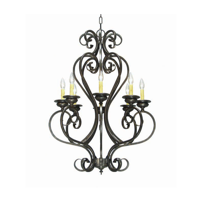Fernando 8 - Light Chandelier, No Shade, French Bronze