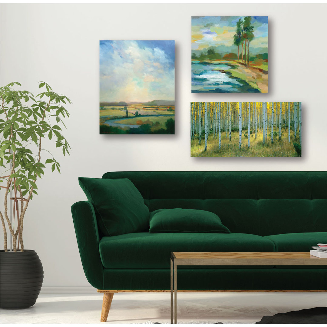 " Serene Landscape " 3 - Pieces Winston Porter