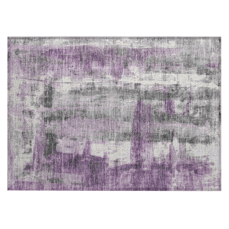Machine Washable Indoor/Outdoor Xhevrie Purple Rug, Rectangle 1'8" x 2'6"